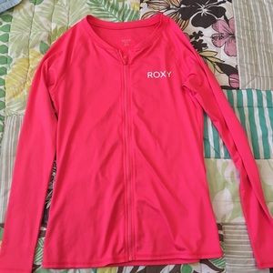 Pink ROXY zip up jacket/thin wetsuit.Water proof!